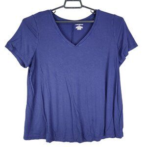 Women's Purple Lane Bryant Shirt V-Neck Short Sleeve Size 14/16